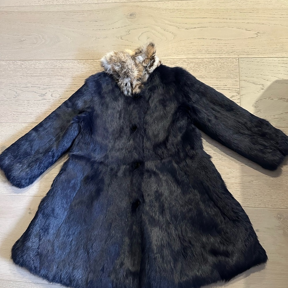 Girls Rabbit  Fur Coat